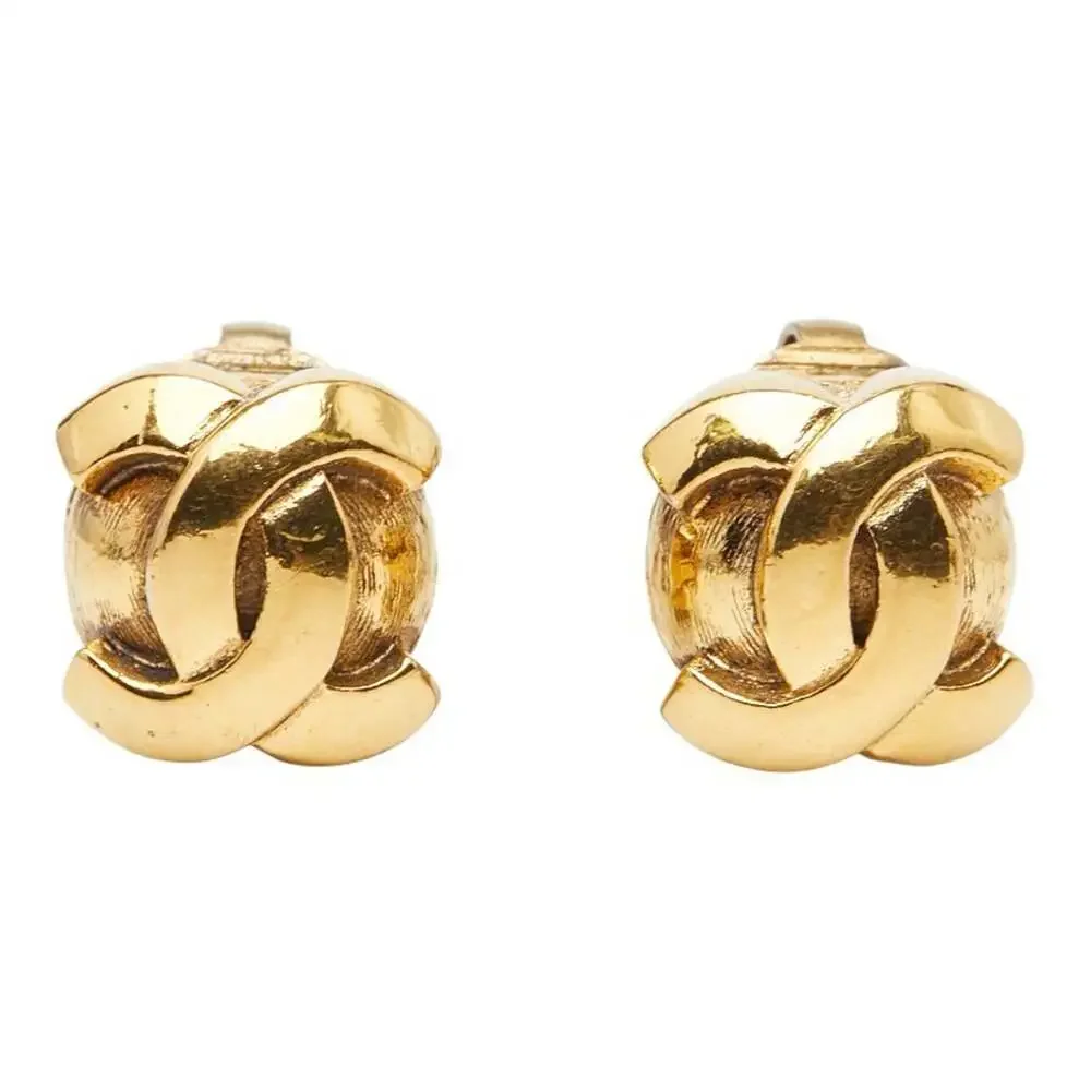 Chanel Cc Logo Clip-On Earrings Metal #222116C60B - Picture 2 of 6